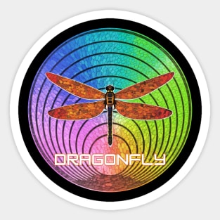 The dragonfly in color Sticker